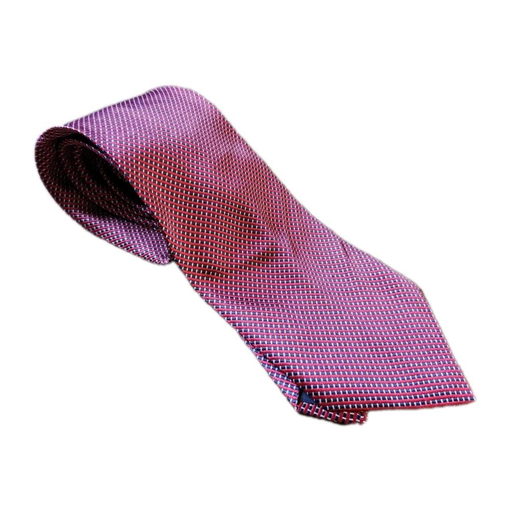 Brooks Brothers 346 Silk Tie Red Blue Micro Stripe Diagonal USA